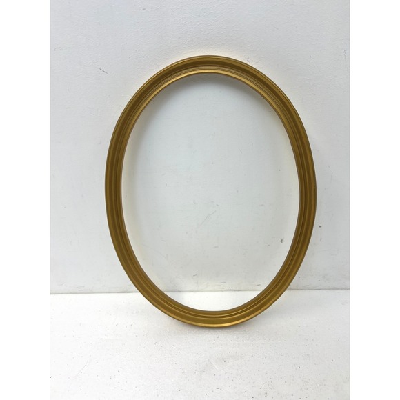 Other - Gold Oval Picture Frame FITS 12x16 Resin Wall Decor Classic Tiered Vintage MCM